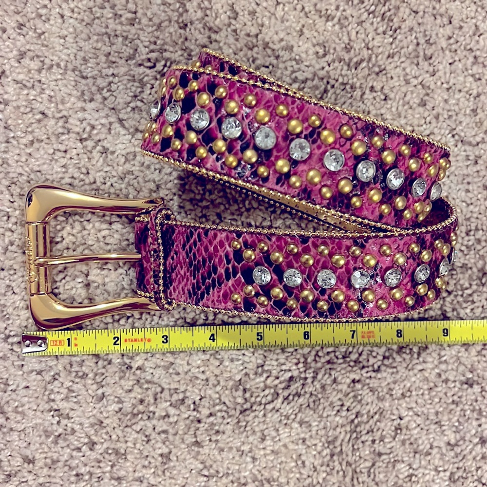Guess belt pink black and gold 3 inch buckle